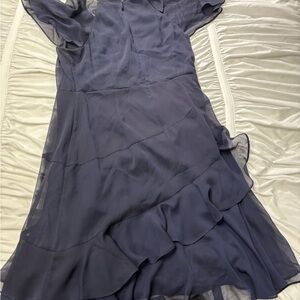 Chaps Asymmetrical Navy Dress